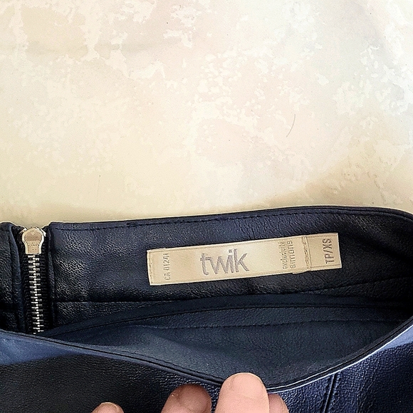 Vegan Leather Mini Skirt | Dark Blue | BNWOT - Picture 5 of 5